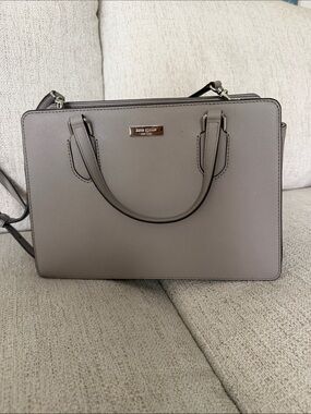 kate spade Taupe Structured Saffiano Satchel